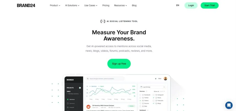 Brand24 - AI Social Listening Tools
