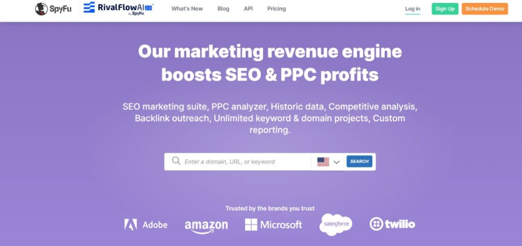 SpyFU-Competitive Intelligence Tools