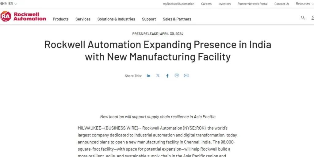 Automation Companies in India- Rockwell Automation India
