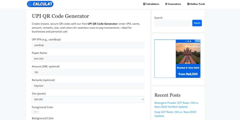 UPI QR Code Generators