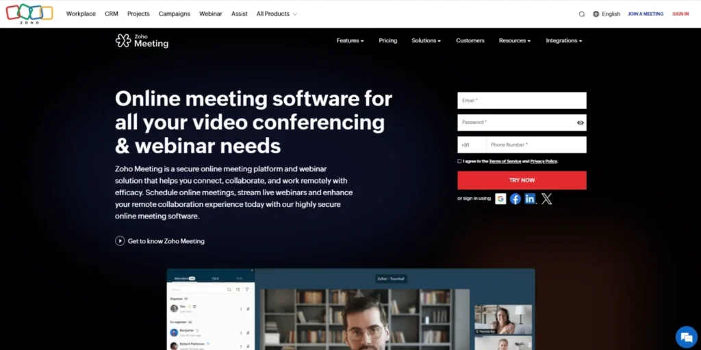Zoho Meeting - Video Conferencing Software