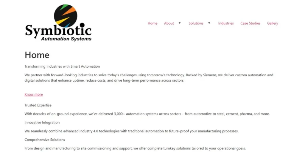 Symbiotic Systems - Industrial Automation Companies in Bangalore