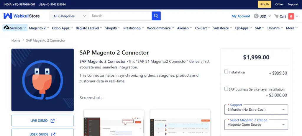 Webkul Magento-SAP Connector - Magento SAP Integration Solution