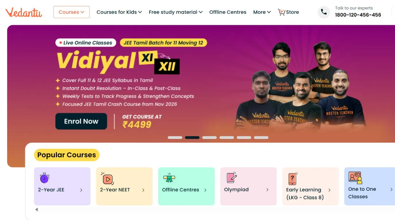 vedantu - edTech companies in Bangalore