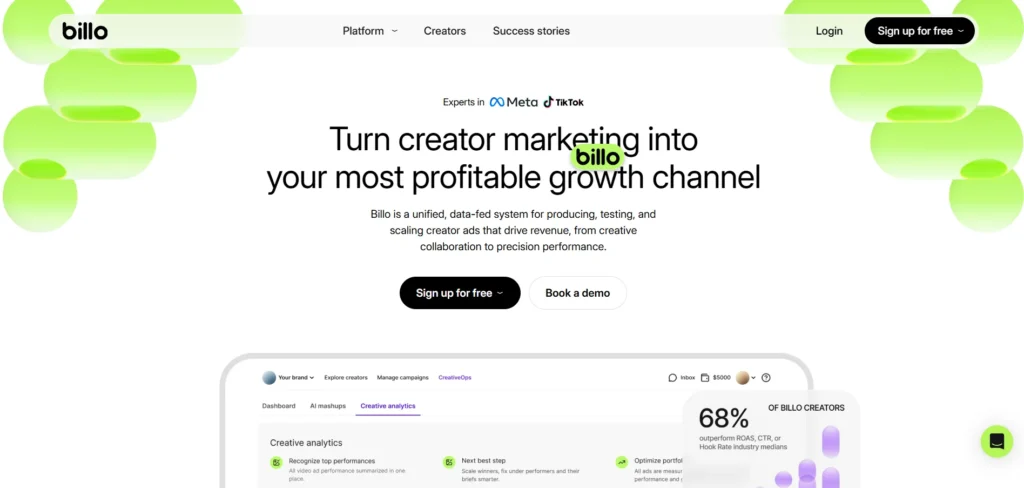 UGC Video Platform for Digital Marketers - Billo
