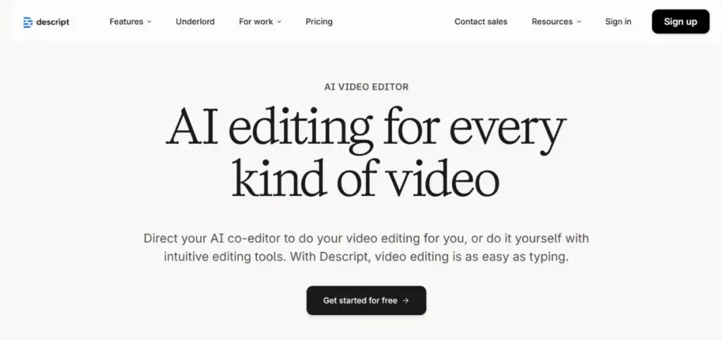 Descript - AI Voice Tools
