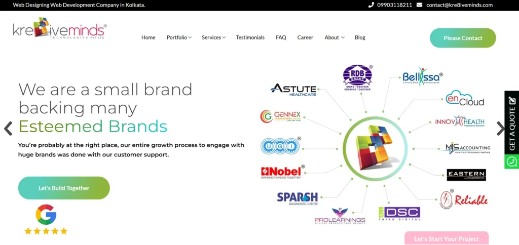 website design company in kolkata - Kre8iveminds Technologies