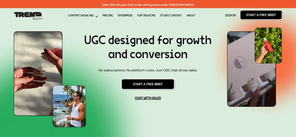 UGC Video Platform for Digital Marketers - Trend.io