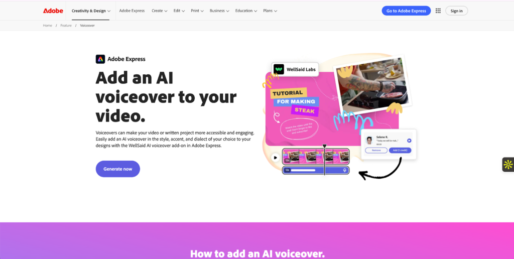 Adobe Express - AI Voice Tools