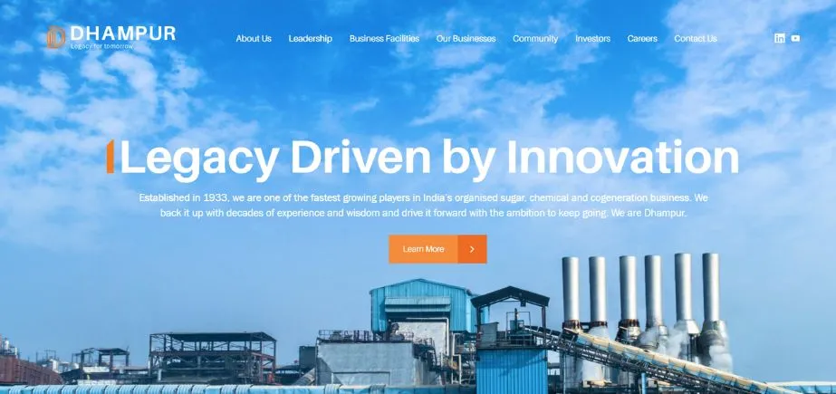 Dhampur Sugar Mills - Ethanol Manufacturing Companies in India