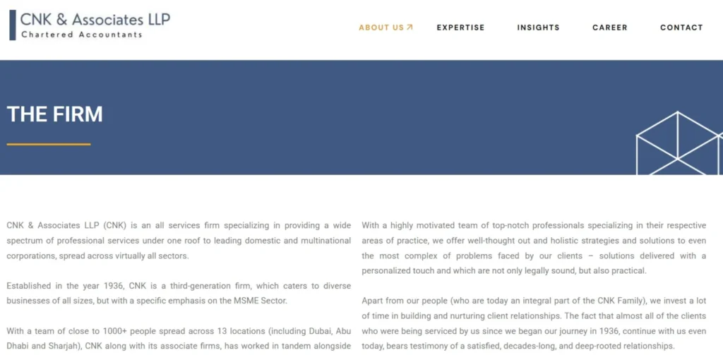 CA Firms in India - CNK & Associates LLP