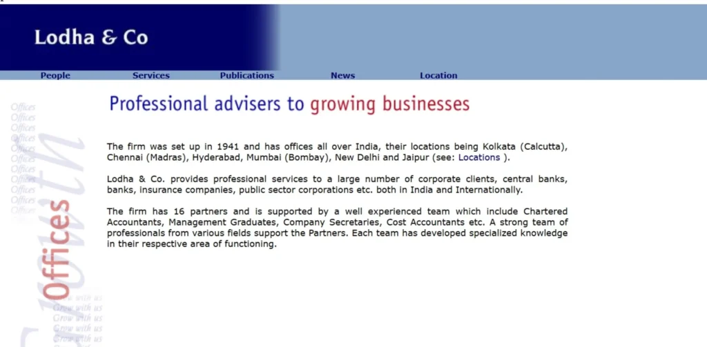 CA Firms in India - Lodha & Co.