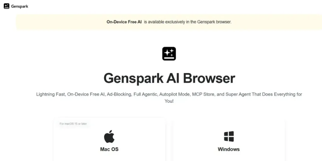 Genspark AI Browser - Browsers with Their Own Copilot Counterpart