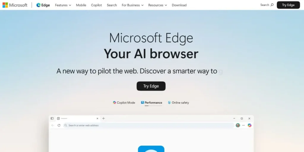 Microsoft Edge (Copilot Mode) - Browsers with Their Own Copilot Counterpart